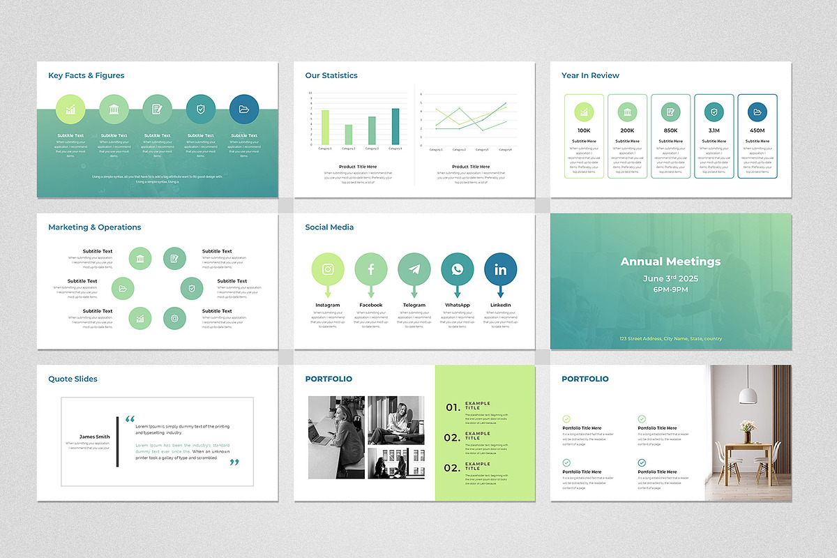 Annual Report Google Slides Template, a Presentation Template by Design Vault (Photo 5 of 8)