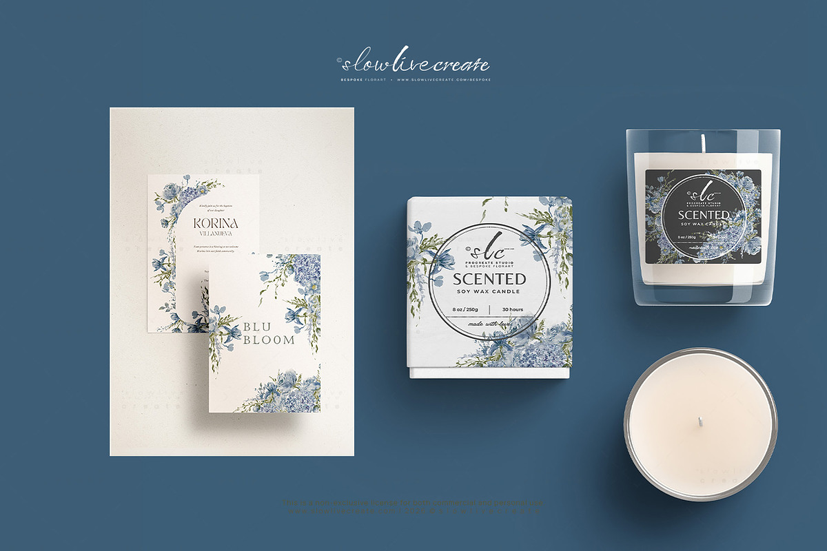 Bloom | Blue Watercolor Florals, an Invitation Template by slowlivecreate (Photo 6 of 7)