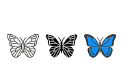 Colorful Butterfly Vector Icon Set, a Solid Icon by Artonix (Thumbnail 2 of 2)