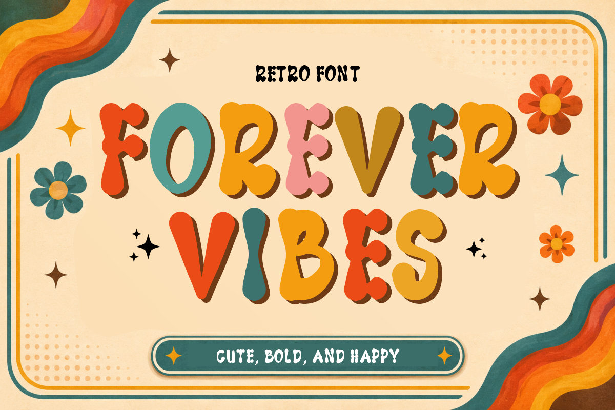 Retro Display - Groovy Vintage Font, a Sans Serif Font by KiddoGlyphs Studio (Photo 3 of 5)