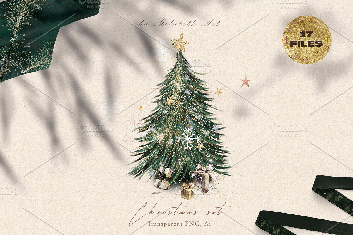 Scandinavian Christmas Bundle, a Decorative Illustration by Alisa Mikibith Art (Photo 21 of 31)