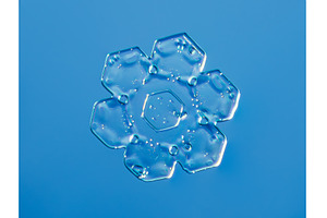 Natural snowflake crystal in blue, a Nature Photo by Lukas Jonaitis SHOP
