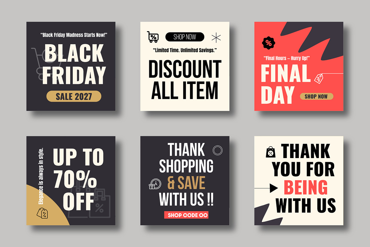Modern Black Friday Social Media, a Social Media Template by MightyDesign (Photo 1 of 8)