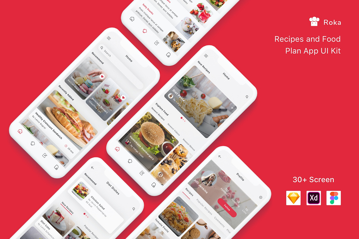 Roka - Recipes and Food Plan App UI, an App Template by Betush (Photo 1 of 6)