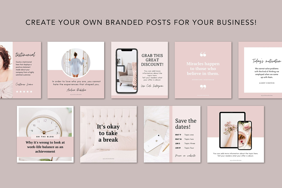 Amelia Instagram Templates Canva, a Social Media Template by DeeBeeDesign (Photo 6 of 10)