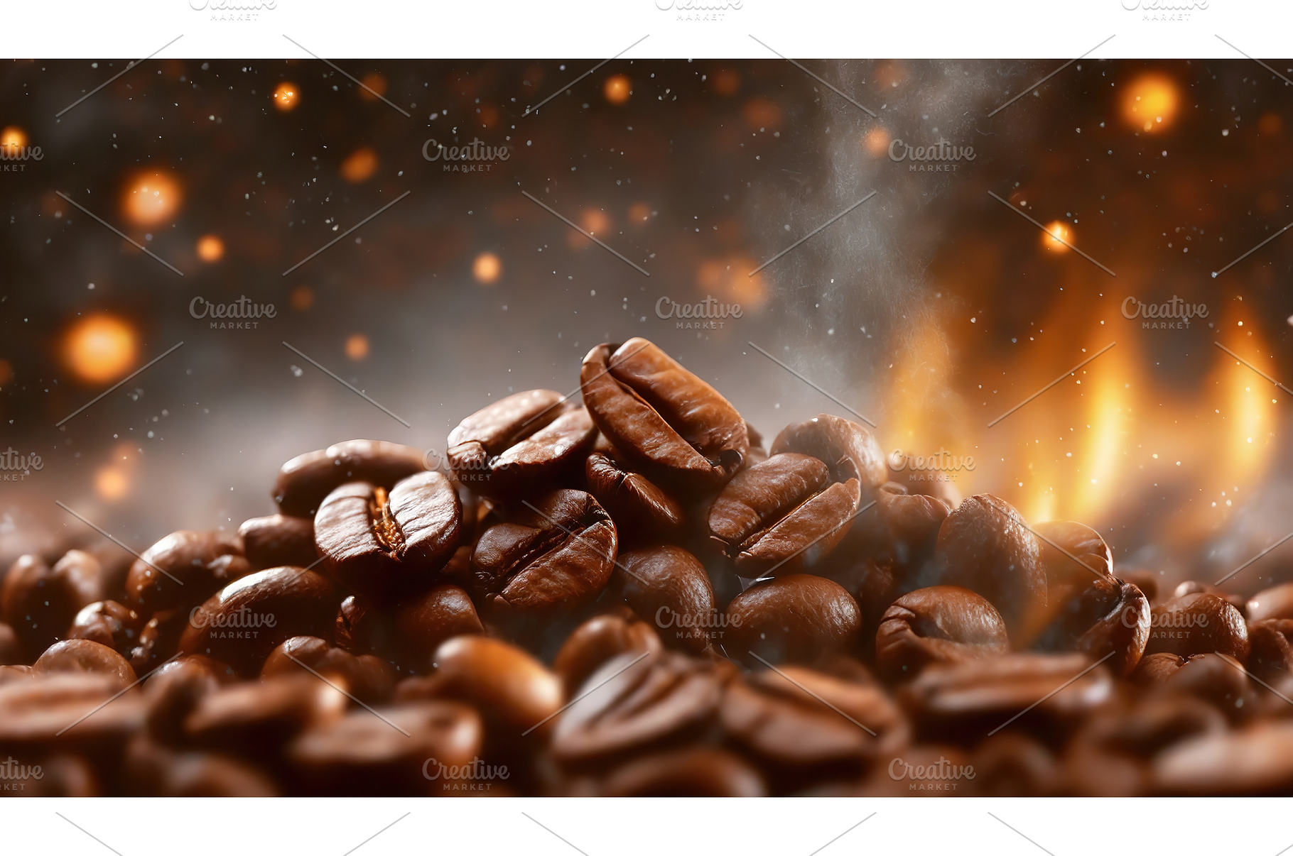 Roasted coffee beans glistening with, a Background Photo by Igor Tichonow