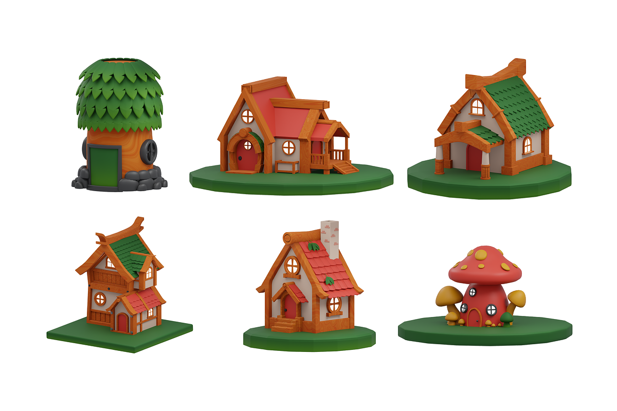 3D Fantasy House Pack, an Architecture 3D Model by Dudukbersama (Photo 3 of 3)
