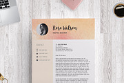 Sweet Watercolor Resume Template /G, a Resume Template by Showy68 Template (Thumbnail 7 of 7)