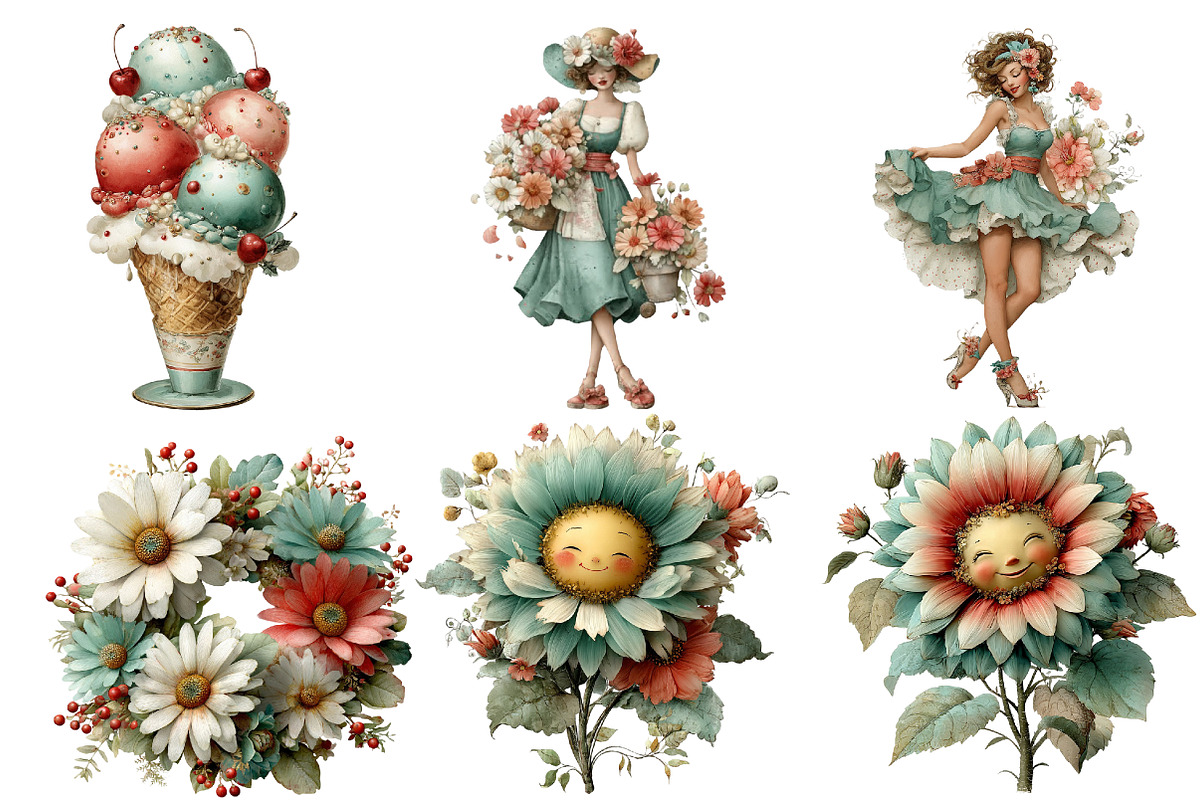 Whimsical Summer Clipart, an Illustration by DreamArtGraphic (Photo 3 of 5)