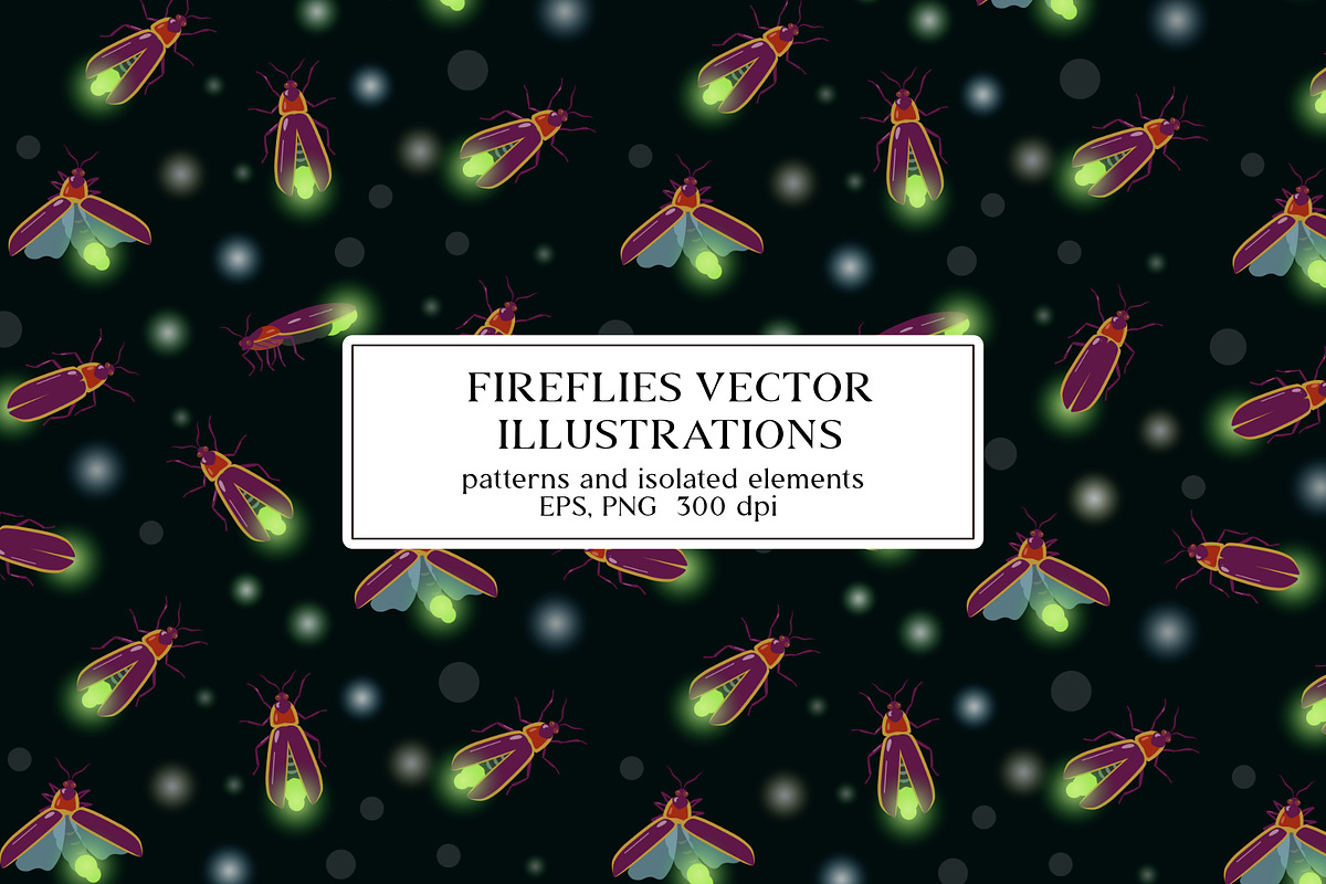 Fireflies vector illustrations, a Decorative Illustration by Robusta (Photo 1 of 6)