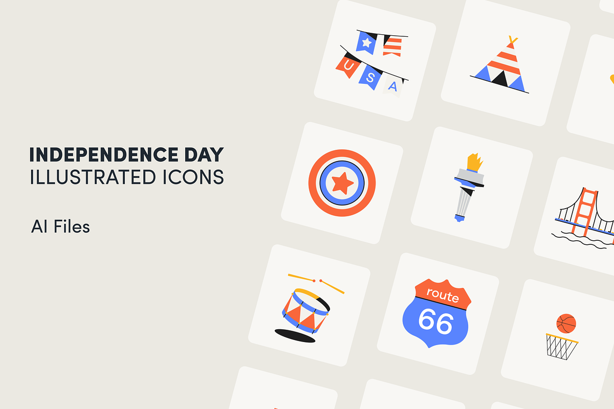 Independence Day Illustrated Icons, an Object Illustration by magictragic (Photo 1 of 2)