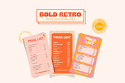 Bold Retro Price List Templates, a Stationery Template by Hell Yeah Designs (Thumbnail 1 of 5)