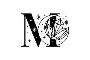Letter M Gems & Moon Logo, a Branding & Logo Template by Buqancreative