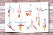 Aerial Yoga Poses Set, a Healthcare Illustration by CARROTDESIGN (Thumbnail 3 of 4)