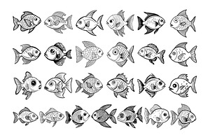 50 Fish Procreate Stamps Brushes