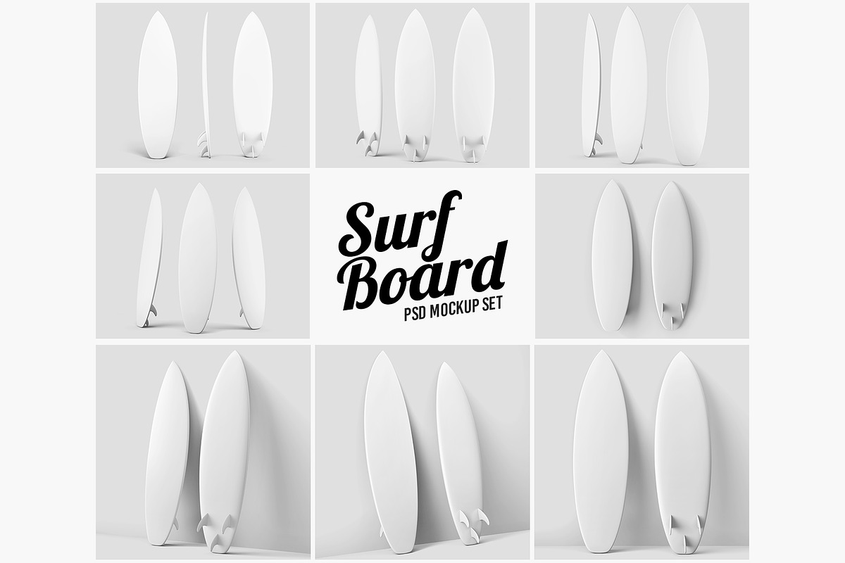 Long Surfing Board PSD Mockup Set, a Product Mockup by Remnand Studio (Photo 2 of 11)