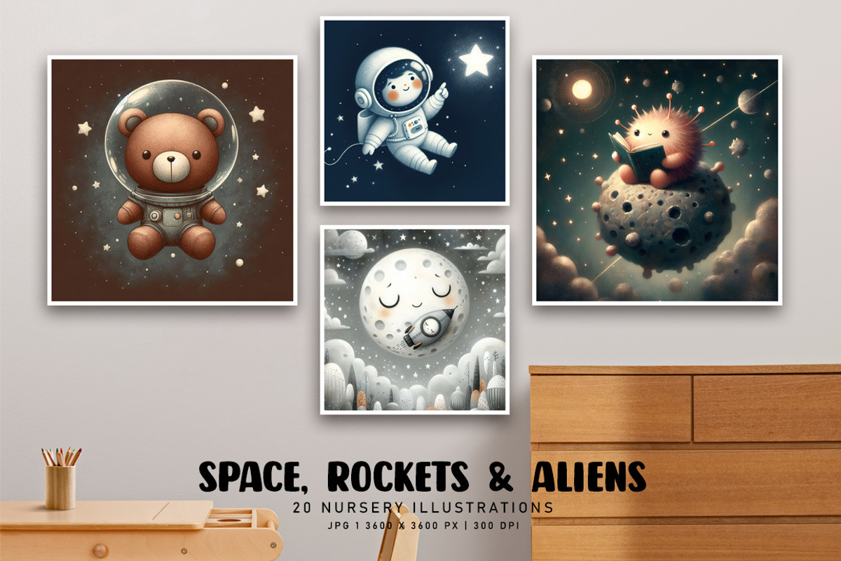 Space, Rockets and Aliens, a Decorative Illustration by Digital Art Creations (Photo 6 of 7)