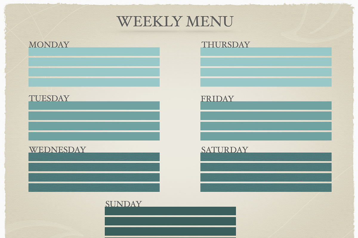 Weekly Meal Planner, a Card Template by Naltik (Photo 2 of 2)