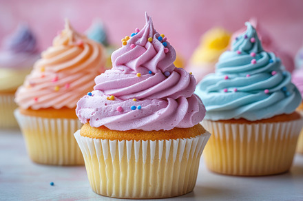 Assorted cupcakes with colorful fros, a Background Photo by Pixeness