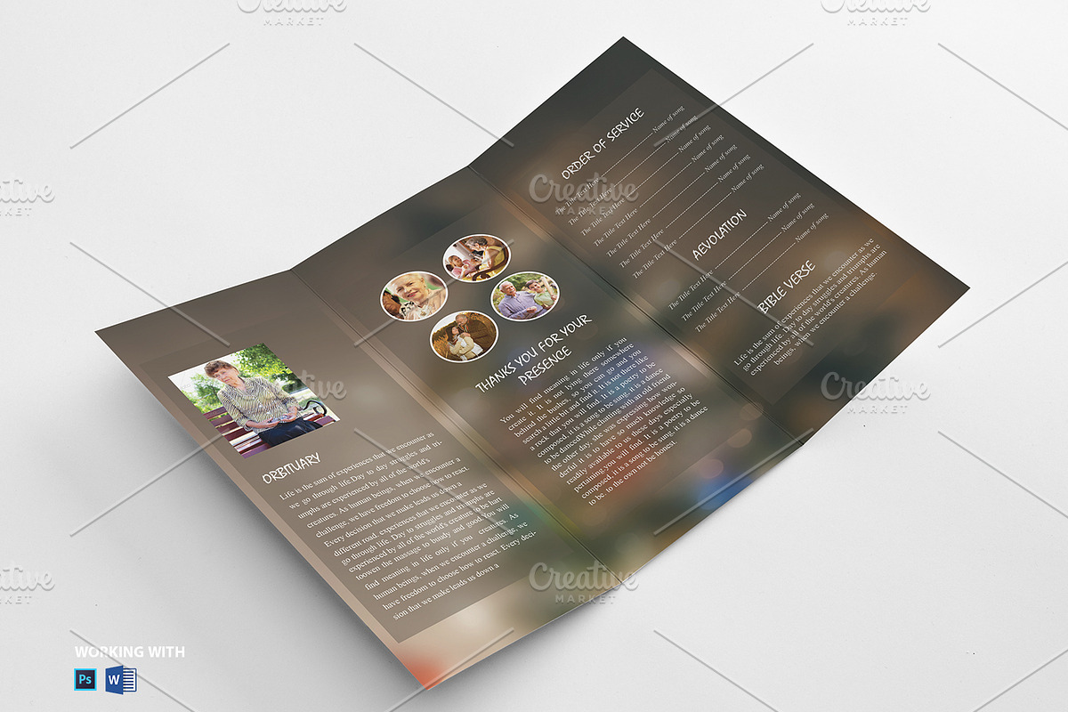 Funeral Program Template Trifold, a Brochure Template by Madhabi Studio (Photo 3 of 5)