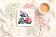 Lotus - Watercolor Clipart Set, an Illustration by NataliMiasStore (Thumbnail 7 of 8)