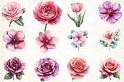 Dusty Pink Flowers Clipart, an Illustration by DreamCafeArt (Thumbnail 2 of 7)