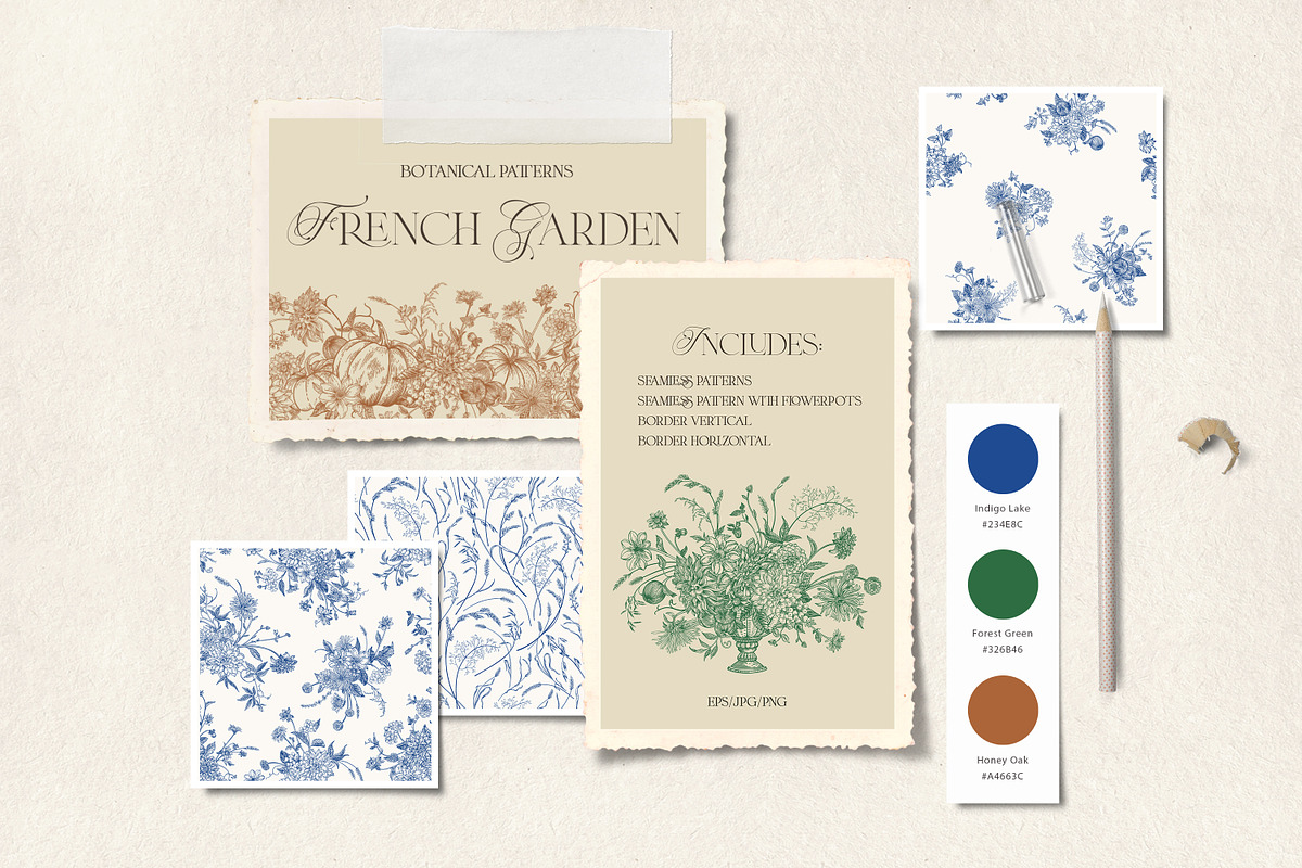 French garden pattern collection, an Illustration by Lisla (Photo 3 of 11)