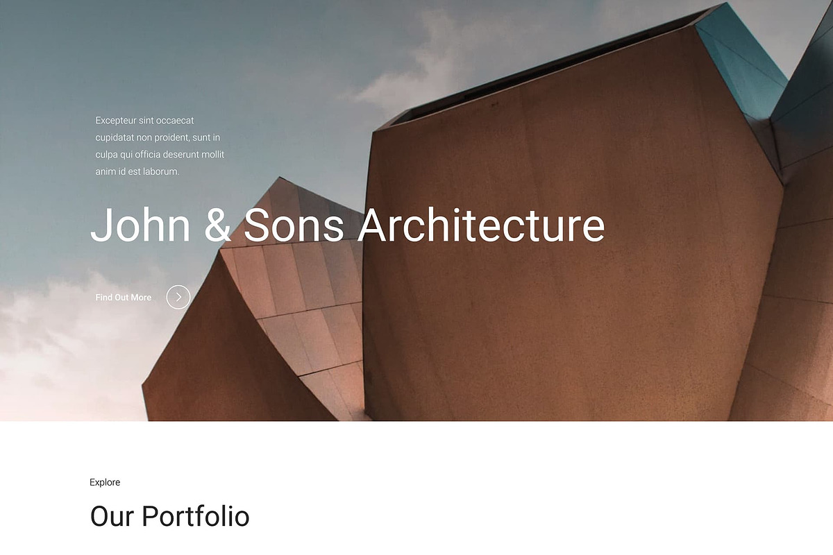 The Architect - Elementor Template, a Websites & App Template by Elementor Market (Photo 2 of 4)