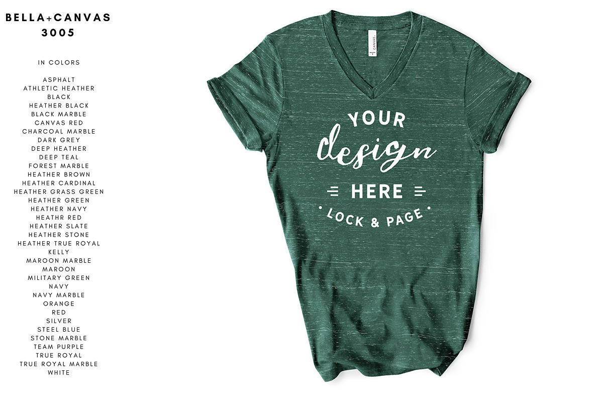 Bella Canvas 3005 V-Neck Mockup Set, a Shirt Mockup by lock and page (Photo 3 of 5)