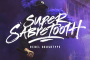Super Sabretooth Brushtype, a Script Font by Sam Parrett (Thumbnail 1 of 8)