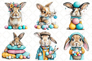 Whimsical Easter Bunny Clipart, an Illustration by Black Bird Studio (Thumbnail 2 of 6)