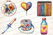Watercolor Craft Clipart, Crafting, an Illustration by DreamCafeArt (Thumbnail 4 of 7)