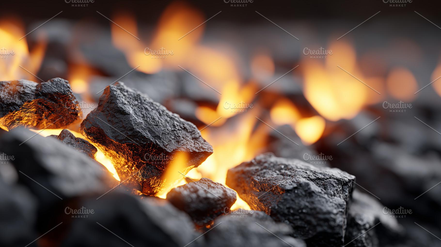 Close up of glowing charcoal rocks, a Background Photo by MistyDay