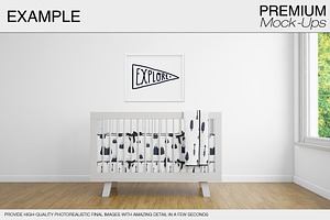 Nursery Crib Wall & 90 Frames