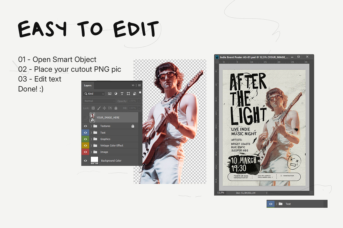 Indie Posters & Instagram Templates, a Social Media Template by Inartflow (Photo 7 of 9)