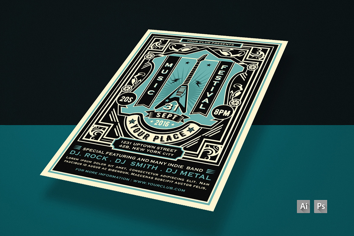 Music Festival Flyer, a Flyer Template by Totem Design Studio (Photo 3 of 5)