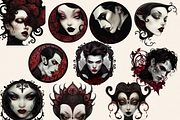 SCARY GOTHIC FANTASIES CLIPART PACK, a Person Illustration by Daring Digies (Thumbnail 3 of 10)