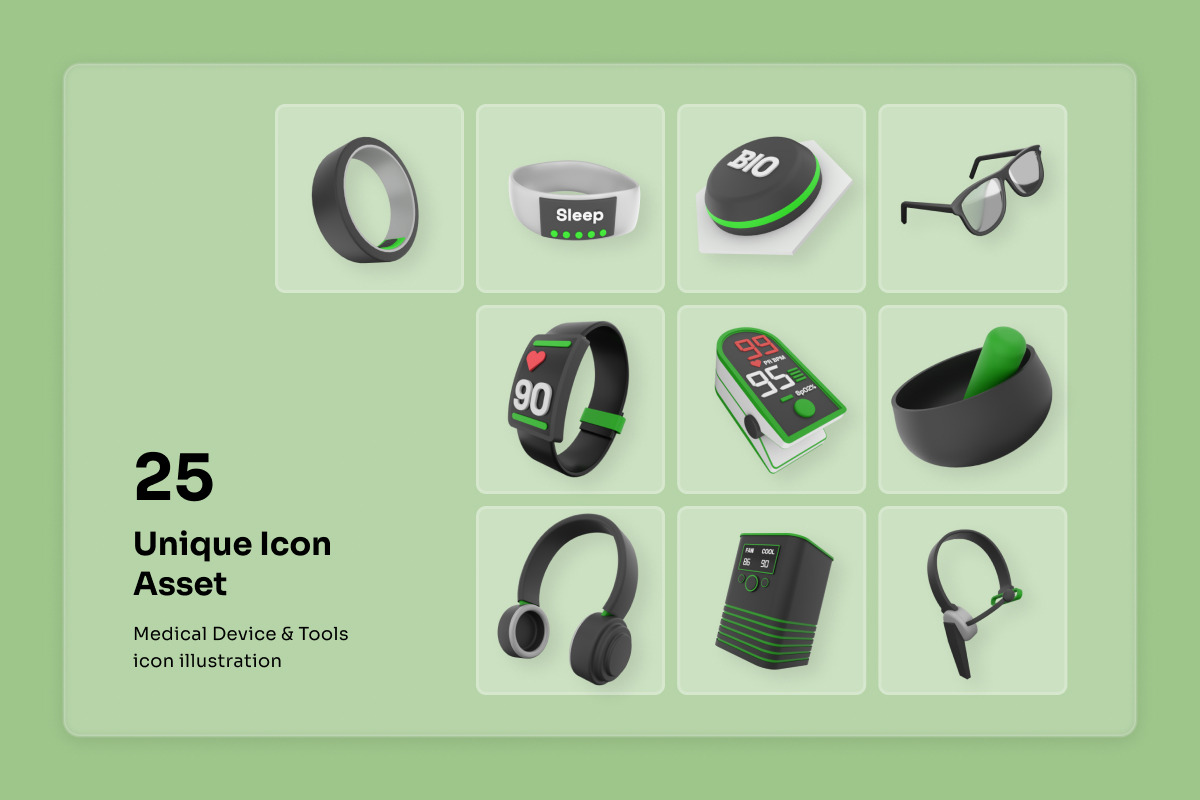 Bio Tech Style Wellness 3D Icon Pack, a Technology Illustration by twinstd (Photo 6 of 7)