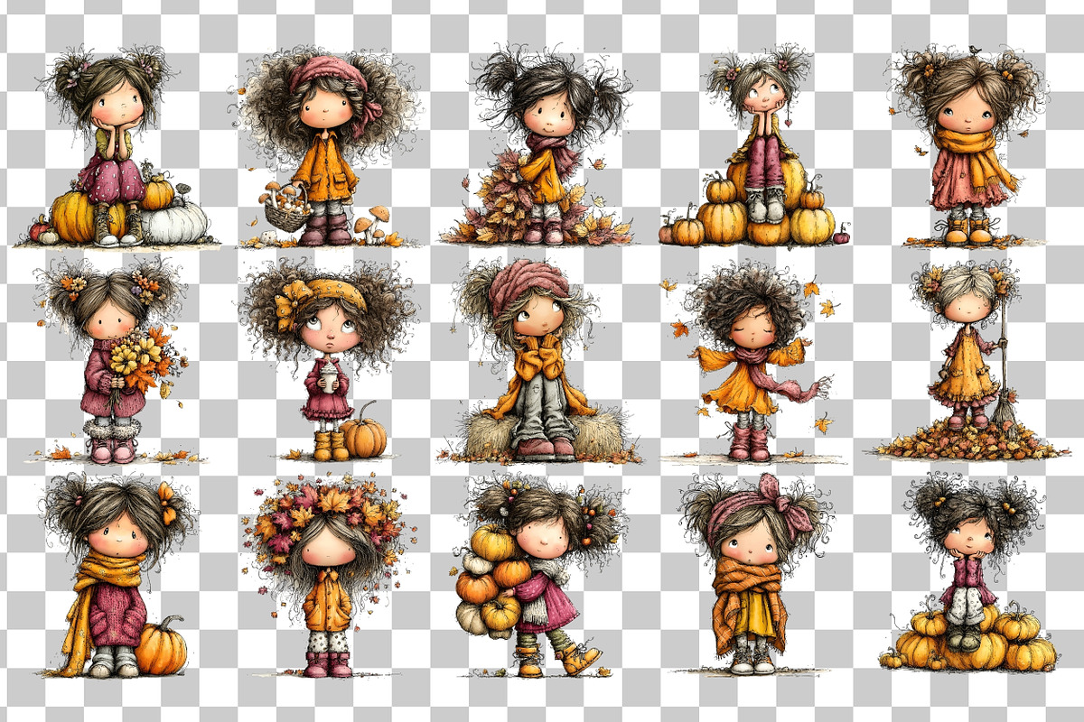 Autumn Girl Pumpkin PNG Clipart, a Person Illustration by Nicolle's Colorful Art (Photo 3 of 5)