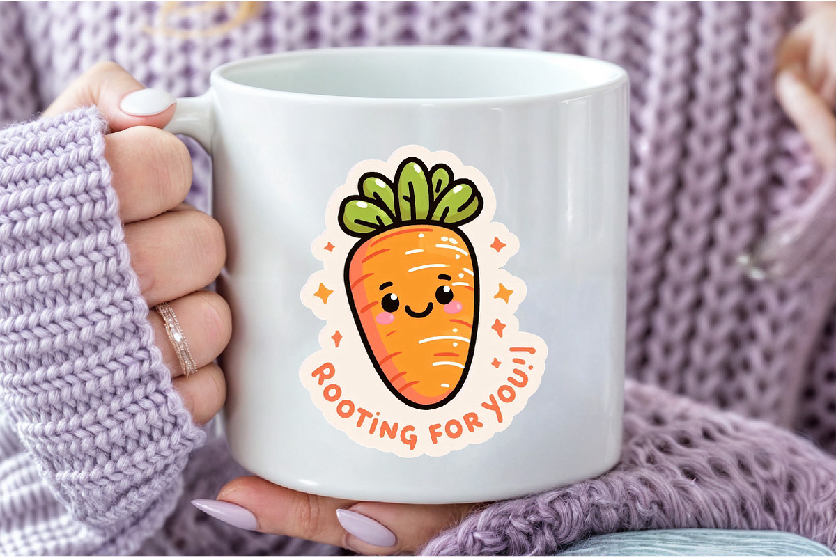 Funny,Rooting For You Sticker PNG, an Illustration by DreamCafeArt (Photo 4 of 7)