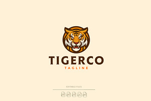 Tigerc Mascot Cartoon Logo, a Branding & Logo Template by Agenciagraf