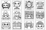 Kawaii Furniture Coloring Pages, a Decorative Illustration by Lamia Emad (Thumbnail 4 of 5)