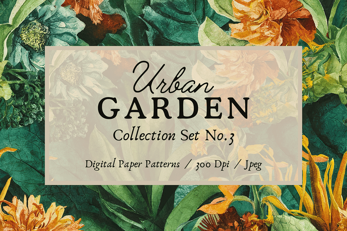 Urban Garden Botanical Patterns #3, a Background Graphic by Happy Creators Co. (Photo 7 of 7)