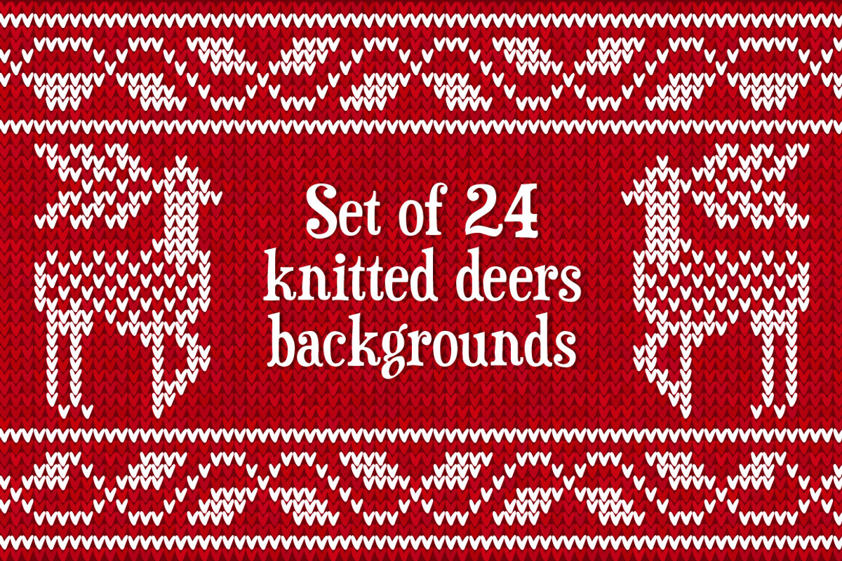 24 knitted deers vector patterns, a Pattern Graphic by Art of Sun (Photo 1 of 5)