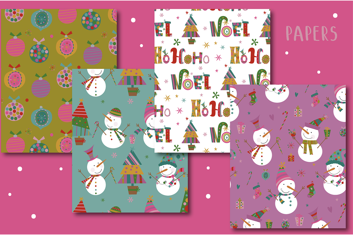 Snowmen paper, a Pattern Graphic by Poppymoondesign (Photo 2 of 3)
