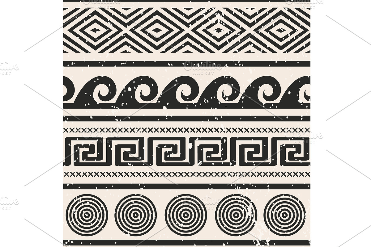 Greek Symbols Decorative Border, an Object Illustration by Toltemara