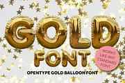 Gold foil balloon font, a Handwritten Font by ink drop (Thumbnail 1 of 4)