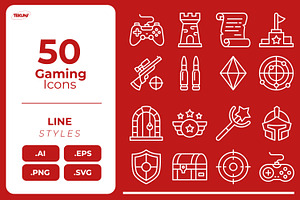 Gaming Icon Set, an Outline Icon by Tekuni