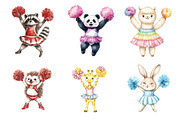 Cheerleader Animal Clipart, an Illustration by DreamArtGraphic (Thumbnail 3 of 4)
