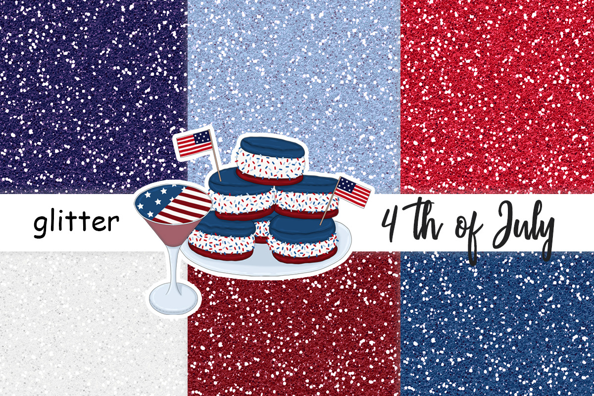 4th of July Dark Glitter, a Pattern Graphic by GlamArtZhanna